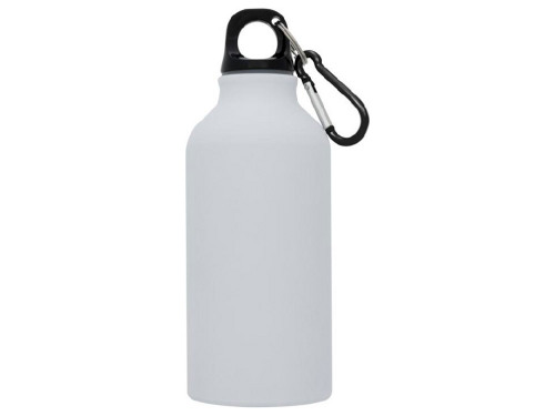 Матовая спортивная бутылка Oregon с карабином и объемом 400 мл, белый (Р)