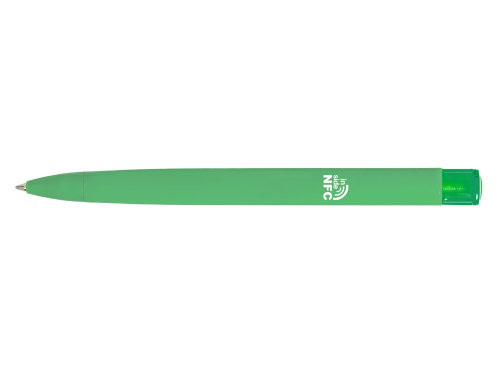 Ручка пластиковая шариковая трехгранная Trinity K transparent Gum soft-touch с чипом передачи инфо, зеленое яблоко